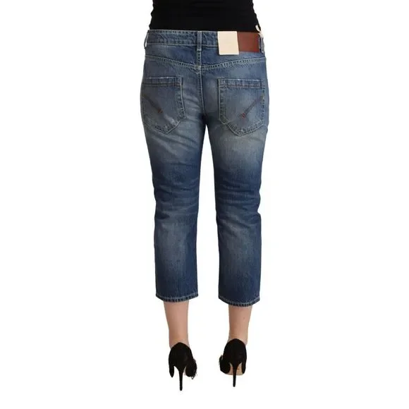 Dondup Blue Washed Mid Waist Capri Denim Jeans